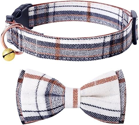 Yizepet Dog Collar with Bow Tie- Adjustable pet Collar for Dogs with Plastic Buckle Collar, Stylish Pattern for Small Medium or Large Boy and Girl Dog and Cat