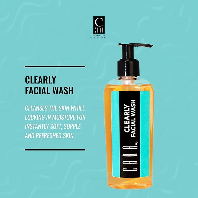 CARA Cosmetics Clearly Skincare Set - Skin Care & Self Care Kit, Skincare Products For Face, Facial Skin Care Sets & Kits, Face Routine Set For Women - Facial Wash Cleanser 6oz. & Serum 1oz. Set