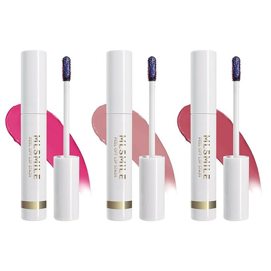 3PCS Lip Stain Peel Off， High Pigment Matte Lip Color,All-Day Vibrant Kiss-Proof Lip Stain, Long Lasting Waterproof Lip Tint for Women
