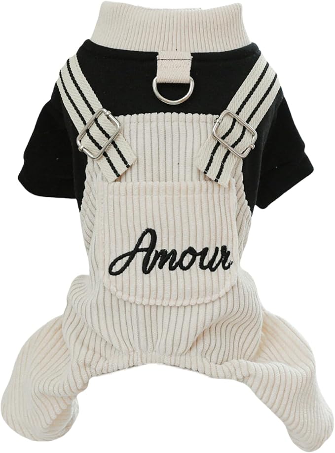 Dog Stylish Overalls Comfortable Puppy One Piece Outfits Summer Bib Overalls for Small Dogs Cute Pet Jumpsuit Onesie Chihuahua Yorkies Birthday Holiday Clothes Costume