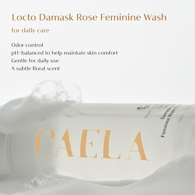 CAELA Feminine Wash Gel, pH-Balanced Formula with Triple Lactobacillus Ferment Complex, Vegan K-Beauty Intimate Care for Women, Sea Buckthorn & Damask Rose, Sulfate-Free, 6.76 Fl Oz