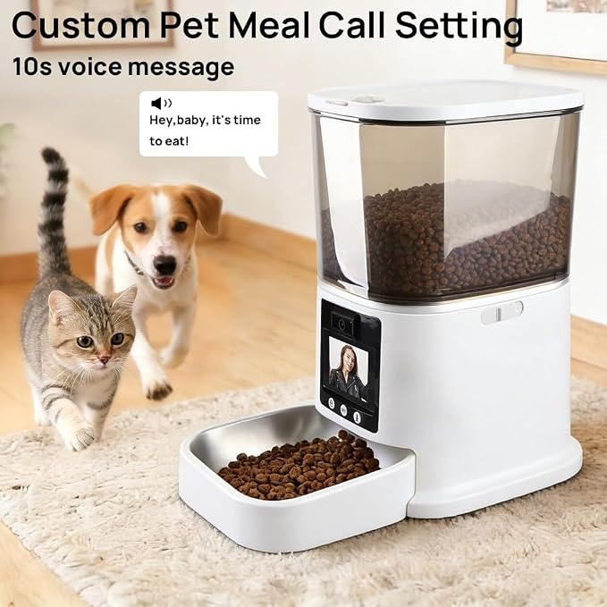 Automatic Cat Feeder with Camera Two-Way Video/Autio 5G WiFi, 5L | 3MP HD, Custom Voice, APP Control Automatic Dog Feeder with Night Vision, Cat Food Dispenser, Automatic Feeder Cat Dry Food