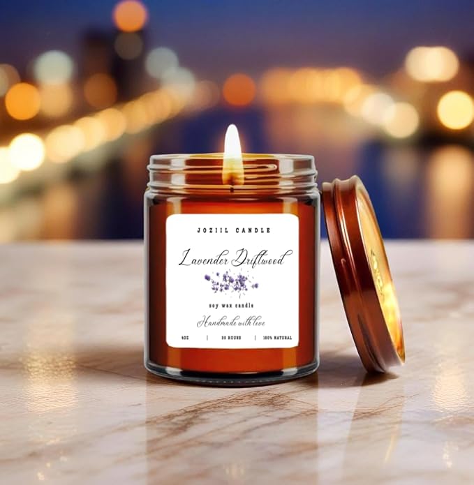 4 Pack Candles for Home Scented Aromatherapy Candle Gift Set for Women Soy Wax Long Lasting Amber Jar Candles Gift for Birthday Mother's Thanksgiving Day Present and Christmas Handmade in USA