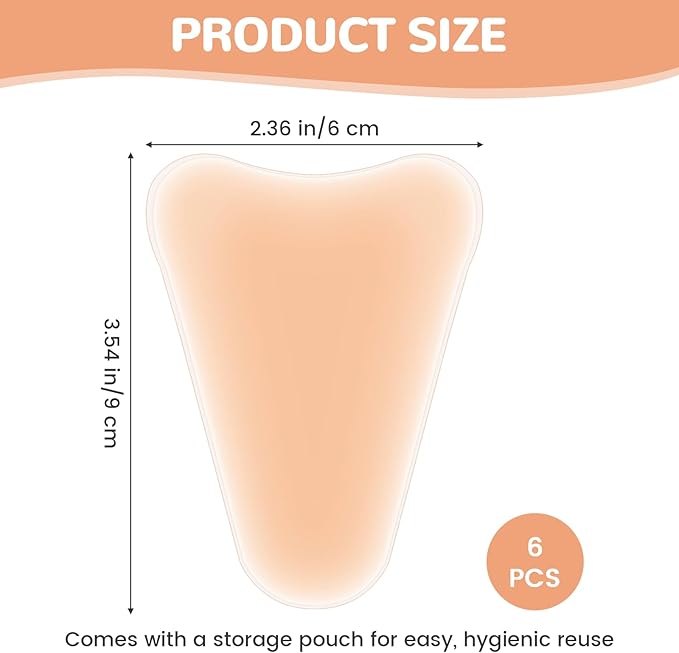 6Pcs Seamless Crotch Smoothing Pad for Leggings Swimsuits, Privacy Protection Insert Reusable Front Modesty Cover for Women