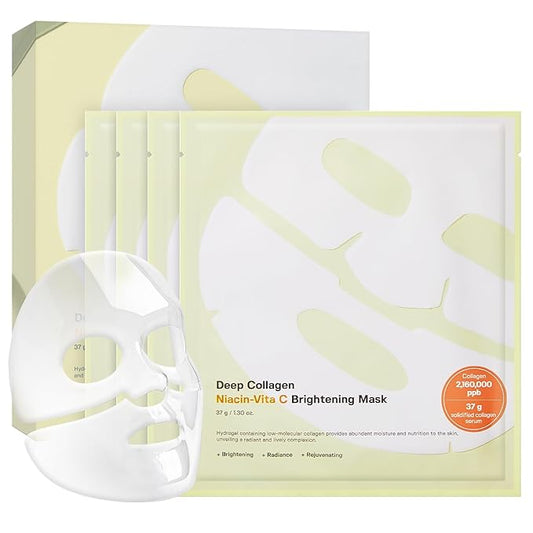SUNGBOON EDITOR Deep Collagen Niacin-Vita C Overnight Mask | Brightening & Wrinkle Care Mask | 2,160,000PPB Collagen + Niacinamide + Vita C | Korean Skincare, 4ea | Gifts for Women