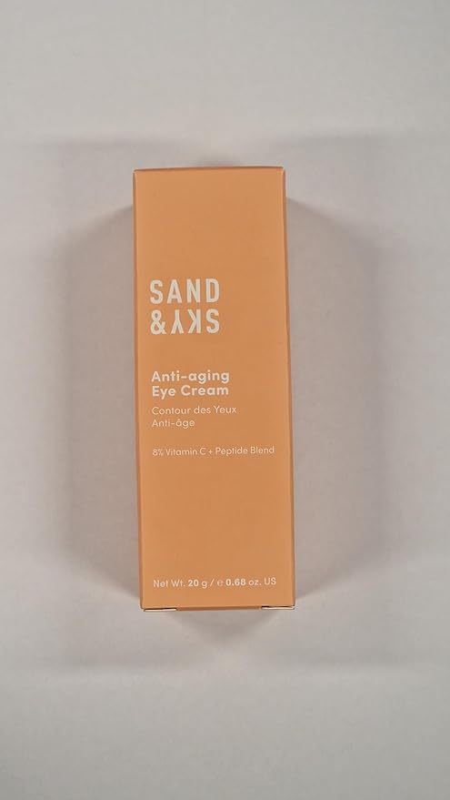 Sand & Sky Vitamin C Eye Cream Under Eye Patches Dark Circles Treatment - Peptides Hyaluronic Acid Eye Cream Anti Aging Under Eye Brightener, Eye Cream for Puffiness and Bags