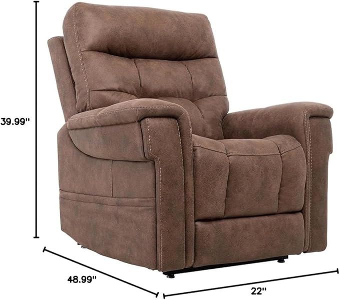 VivaLift! Radiance Power Recliner Lift Chair by PrideMobility, with 3 Heat Pads Heat System (Canyon Silt, Large-Tall with Inside Delivery & Setup)