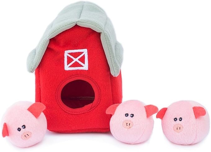 ZippyPaws Burrow Interactive Dog & Puppy Toys for Boredom - Pig Barn