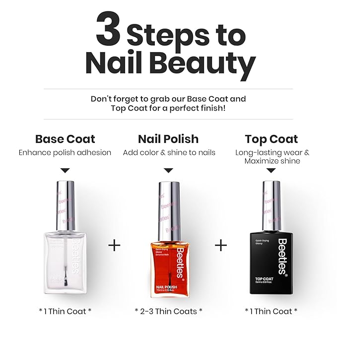 Beetles Spring Nail Polish Set - Golden Harvest 6 Colors Quick Drying Long-Lasting Burgundy Red Brown Jelly Glitter Spring Nail Polish for DIY At-Home Manicure Spring Gift for Women
