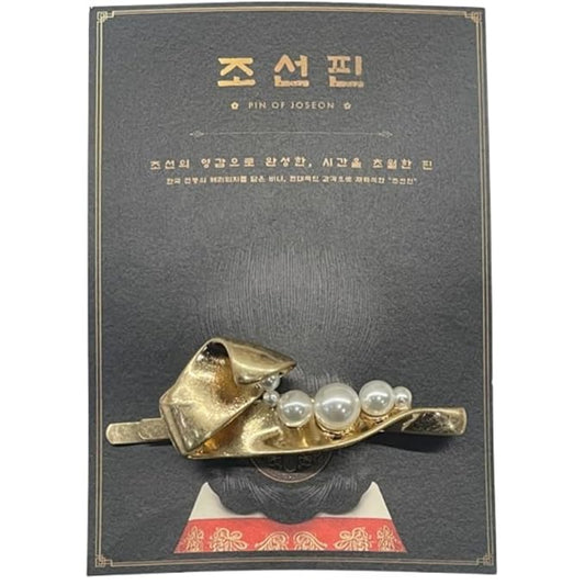 ThinkerValue Pin of Joseon - Korean Traditional Style Hairpin Accessory, Hair Clips, Alloy Base with Gold Plating, Ideal for Gifts or Souvenirs (Pearl Lin)