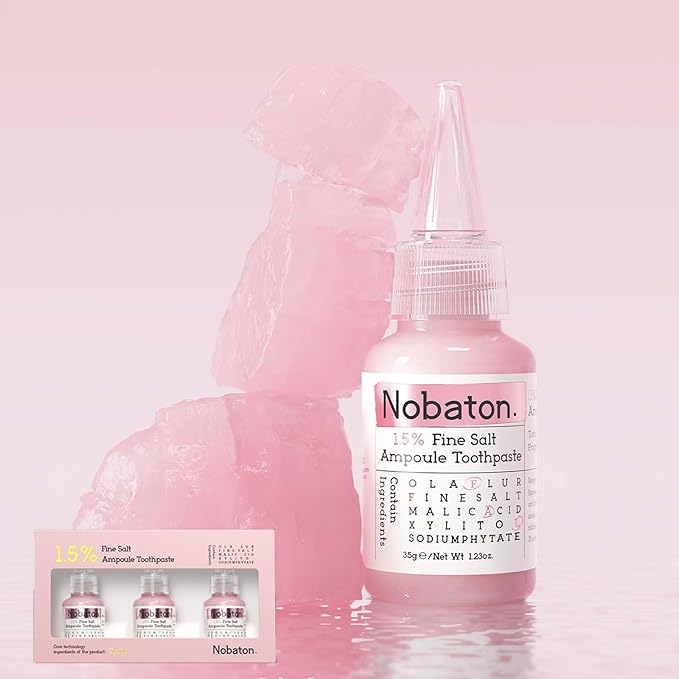 Nobaton.Whitening Toothpaste(Repel Plaque 250% Better|Gum Health) with Olaflur, Fruit Acid to Remove Deep Stains, 1.5% Sea Salt for Sensitive Teeth, Help Soothe Inflammation, 3 Bottles(1.23 oz Each)