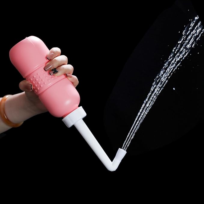 2PCS Pink+Blue Portable Bidets +Water Seal Cap - 15oz Peri Bottle for Postpartum Perineal Care- Baby Travel Bathing kit, Travel Bidet Bottle - 450ml Portable Bidet for Birth Tears, Hemorrhoids, Pain