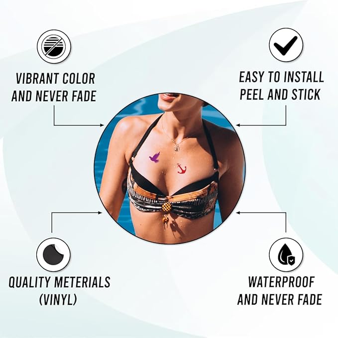 Pack 75 Colorful Tanning Stickers for Body Women Adult Girls Tattoo Sticker Fun Cute Outdoor Supplies Indoor Beds Sunbathing Accessories Summer Essentials Self Adhesive Small Decal
