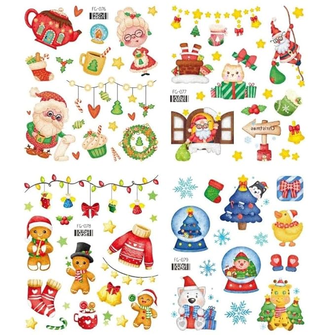 Christmas Temporary Tattoos for Kids and Adults, Holiday Santa Reindeer Snowflake Body Stickers, Xmas Party Favors Decorations.02