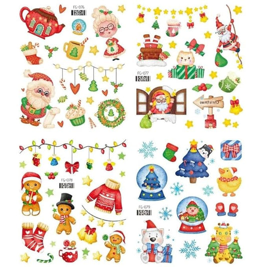 Christmas Temporary Tattoos for Kids and Adults, Holiday Santa Reindeer Snowflake Body Stickers, Xmas Party Favors Decorations.02