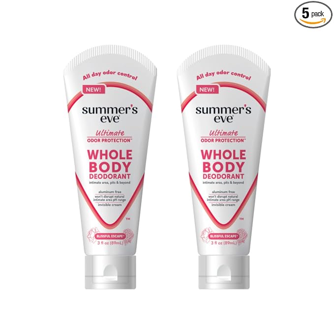 Summer’s Eve Ultimate Odor Protection Whole Body Deodorant Cream, Blissful Escape, Aluminum Free, All Day Odor Control, Invisible Cream, 3 Ounce (Pack of 2)