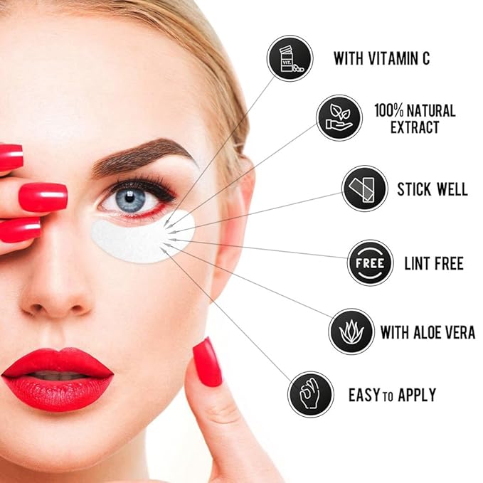 myaokue-up 100 Pairs Set, Under Eye Pads for Eyelash Extensions Lint Free Eye Gel Patches Premium Collagen Lash Pad Eye Mask Makeup Tools, Pink