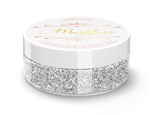 MARBLERS Twinkle Face & Body Glitter [Silver] 0.18oz (5g) | Fine | Non-Toxic | Vegan | Cruelty-Free | Festival, Rave & Party Makeup | Eye, Hair, Nail Polish, Eyeshadow | Nail Art | Gel Nail