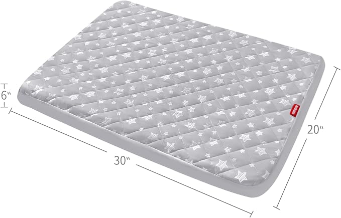 Waterproof Dog Bed Covers Replacement Lovely Grey Star Print, 30x20 Inches | Washable Pet Hair Easy to Remove, Noiseless Quilted Puppy Pet Bed Cover, for Dog/Cat, Cover Only