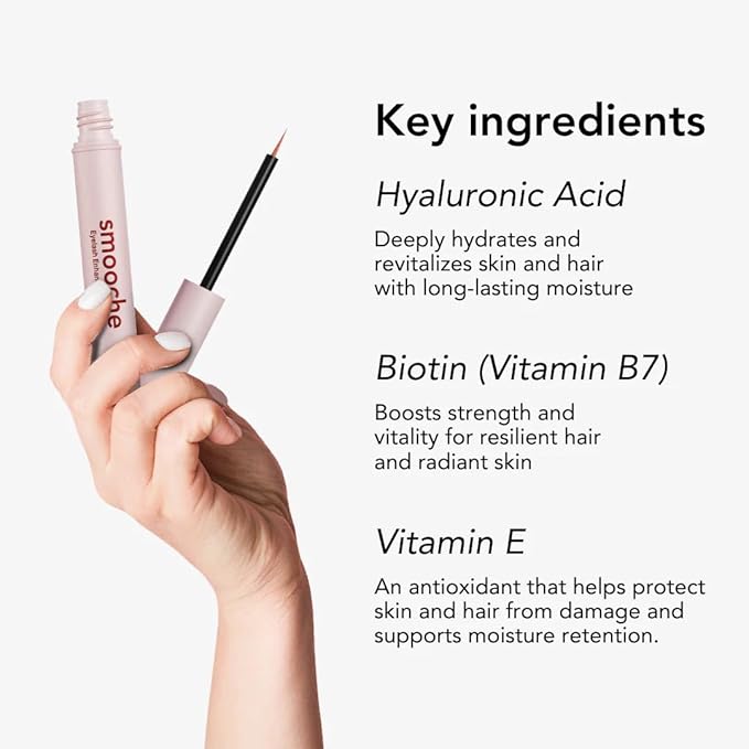 Smooche Eyelash Growth Serum – Clinically Tested for Longer, Thicker Lashes in 8 Weeks – Vegan, Hormone-Free & Cruelty-Free Lash Enhancer