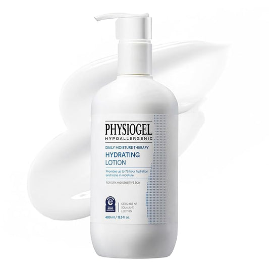 Physiogel DMT Face & Body Lotion – 72-Hr Hydration for Dry & Sensitive Skin, Skin Barrier Repair with Ceramide, Fragrance-Free, Non-Comedogenic, Dermatologist-Tested, Korean Skincare (13.5 fl oz)