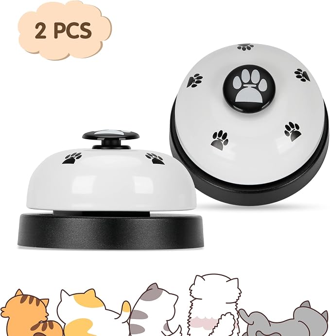 JEXCULL Pet Training Bells, 2 Pack Dogs Bell for Door Potty Training and to Ring to Go Outside Communication Device Dog AgilityTraining Equipment Interactive Toys (White)