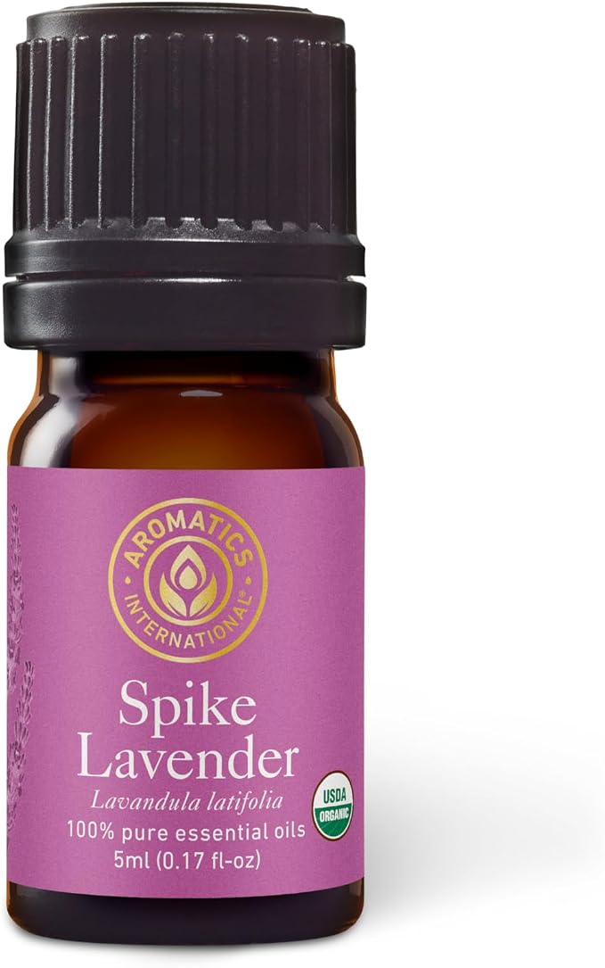Aromatics International Premium Organic Spike Lavender Essential Oil 5ml | 100% Pure Essential Oil for Diffusion & Aromatherapy