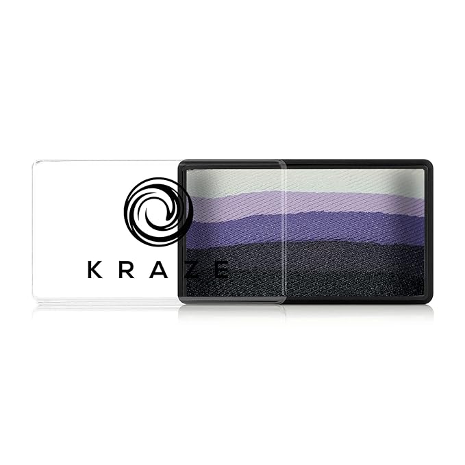 Kraze FX Dome Stroke - Amethyst (25 gm), Professional 1-Stroke Split Cake, Hypoallergenic, Non-Toxic, Water Activated Face & Body Painting Makeup Supplies for Halloween, Kid Safe, Adults