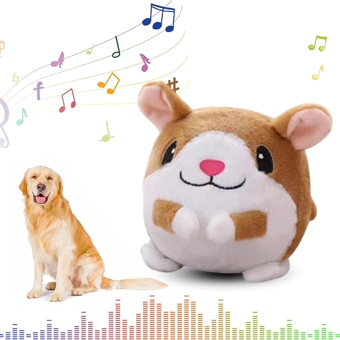 Interactive Dog Toys,2024 New Active Moving Pet Plush Toy,Squeaky Moving Dog Ball Toy,Rechargeable Puppy Toys to Keep Them Busy,Washable Pig Plush Toys(Hamsters)