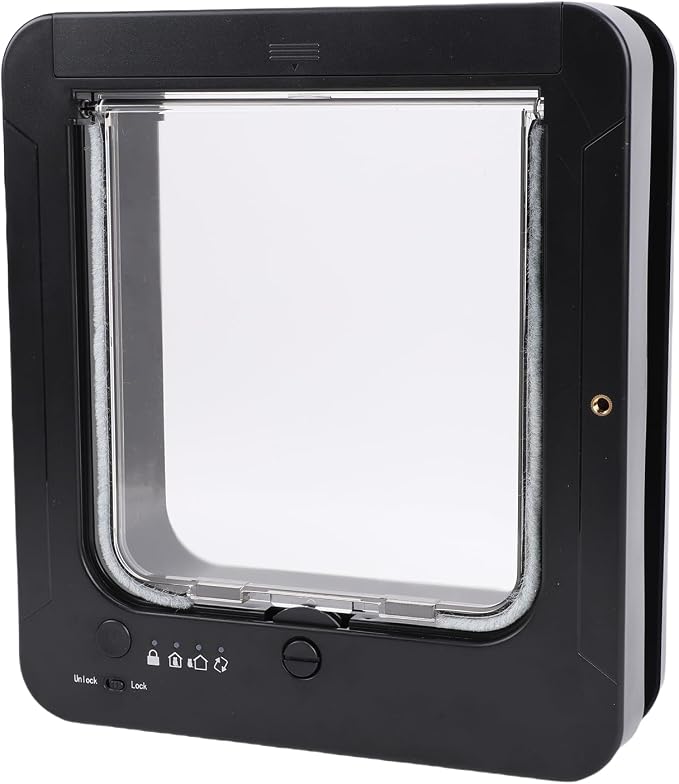 Automatic Electric Sensing Smart Cat Door, Collar Activated Pet Door, Two Way Entry Pet Flap for Kitty Kittens Doggie