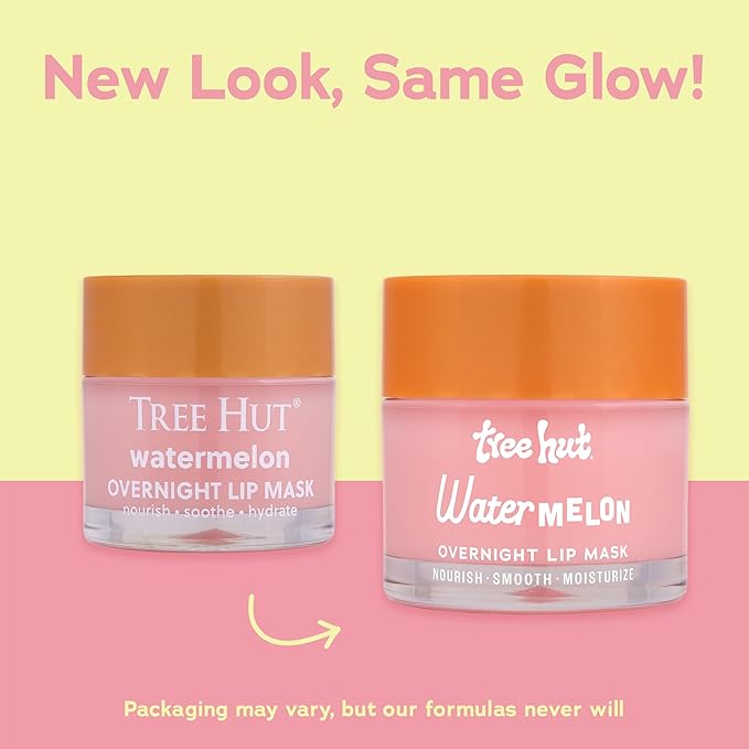 Tree Hut Watermelon Overnight Lip Mask, Hydrating Lip Treatment, Leave On Overnight for Soft, Smooth Lips, 0.6 oz