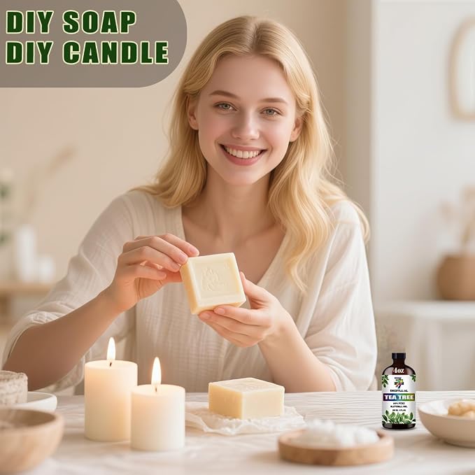 Tea Tree Essential Oil, Tea Tree Oils, for Diffuser, Cleaning, DIY Candles, Soap, Humidifier, Home, Gift, Essential Oil, GV77ZF Tea Tree Fragrance Oil - 4 fl oz (120 ml)