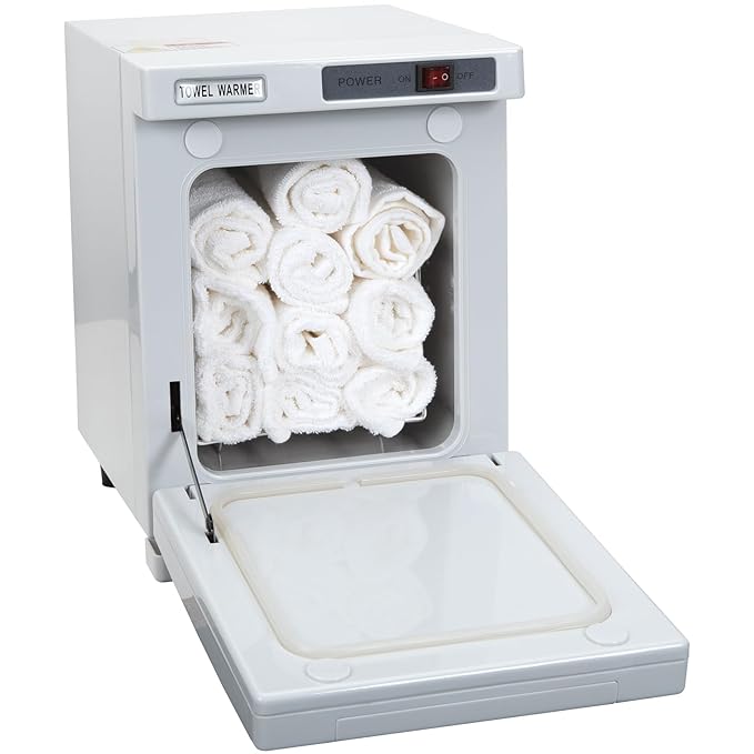 ForPro Warm & Cozy Hot Towel Warmer, Compact 5L Capacity Cabinet, Stainless Steel Rack, White