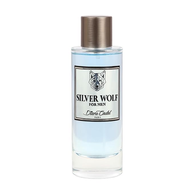 Diane Castel Silver Wolf - Woody Citrus Fragrance - Cologne for Men - Perfume for Men - Top Notes of Elemi, Bergamot, and Mandarin - 3.3 oz