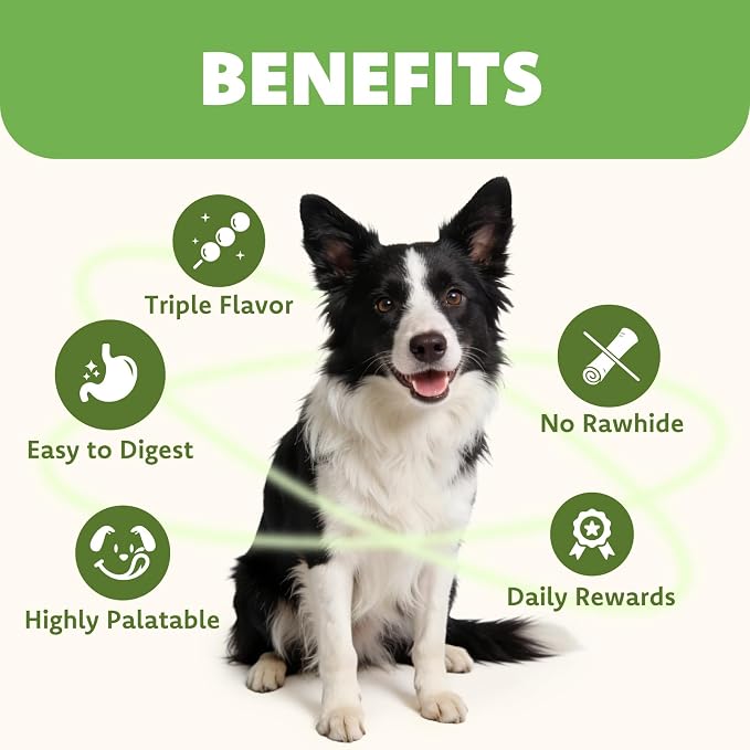 MON2SUN Dog Treats, 3 Inch Rawhide-Free Chicken, Duck & Beef Rolls,13.23 oz | Easy-To-Digest Texture, Suitable for Small Dogs, Daily Reward Use, Made with Real Meat