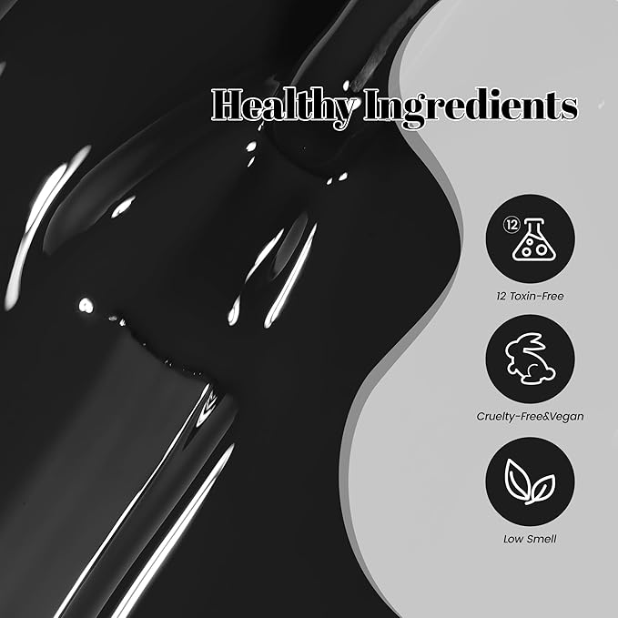YTD Likomey Black Gel Nail Polish,15ml Salon Home DIY Manicure and Pedicure Fall Winter Soak Off UV Color Varnish,CS451