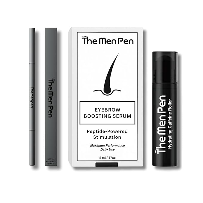 The Men Pen Eyebrow Boosting + Caffeine Kit | Eyebrow, Beard and Hair Filler | Waterproof, Long Lasting, Sweat Proof - Blonde