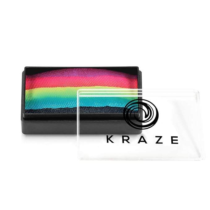 Kraze FX Dome Stroke - Harmony (25 gm), Professional 1-Stroke Split Cake, Hypoallergenic, Non-Toxic, Water Activated Face & Body Painting Makeup Supplies for Halloween, Kid Safe, Adults