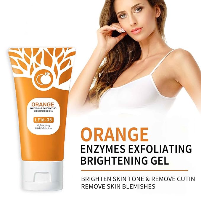 2PC Sheghy Orange Exfoliante Gel Scrub,Skin Care Scrub Peeling Gel for Face and Body,Deep Cleansing Moisturizing Facial Exfoliator gel,Orange Gentle Exfoliating for Pore Cleansing and Tightening