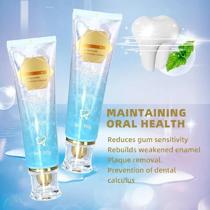2Pack Niacinamide Whitening Toothpaste,Remove Tooth Stains,Niacinamide Intensive Toothpaste,Protects Tooth Enamel，Freshens Breath 24 Hours.