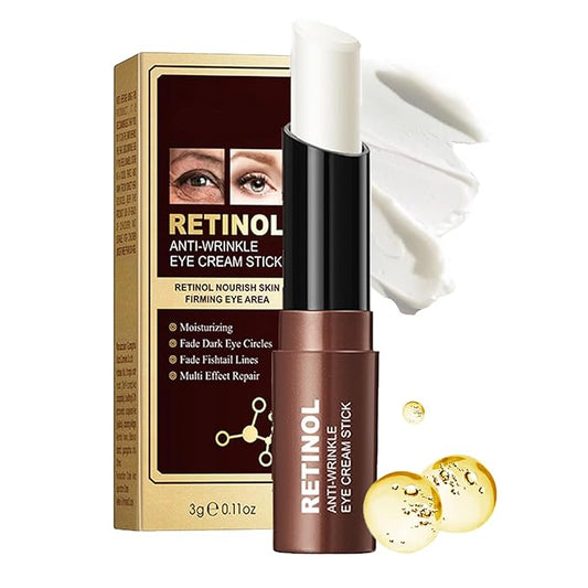 Retinol Eye Cream Stick, Anti Aging Retinol Eye Cream for Dark Circle, Wrinkles In 3-4 Weeks, Under Eye Cream Hydrating Revive Glow Eye Balm Stick for Puffiness and Bags Reduces Fine Lines