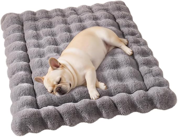 SOMAHE Plush Pet Bed Mat, Machine Washable, Medium 27x20 Dark Grey | Machine Washable + Non-Slip Paw Bottom: plush pet mat stays fluffy and steadier for large cats and small dogs.