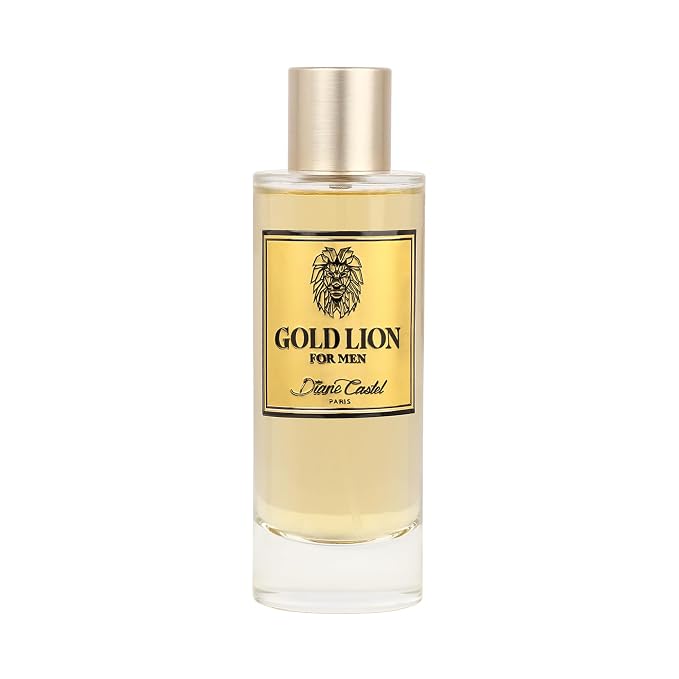 Diane Castel Gold Lion - Cologne for Men - Elegant Mens Cologne - Flamboyant Allure of Mandarin, Cardamom, Cedarwood, and Musk Notes - 3.3 oz
