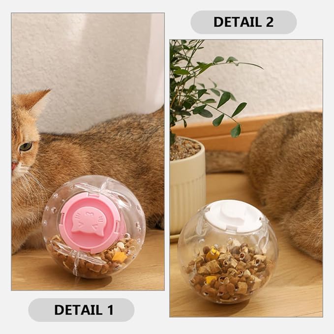 VANZACK 3pcs Interactive Pet Treat Dispenser Balls for Cats and Dogs, Abs Material Chew for Playing and Reward, Stress Relief and Bonding for Indoor Use