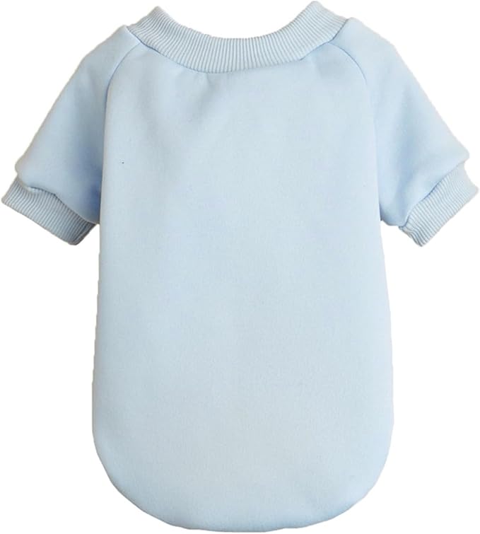 Puppy Sweater for Small Dogs Winter Pullover, Light Blue XXS | Elastic Cuffs Pet Clothes, Holiday Party Matching, Fall Winter Daily Outfit, Soft Breathable Machine Washable Sweatshirt