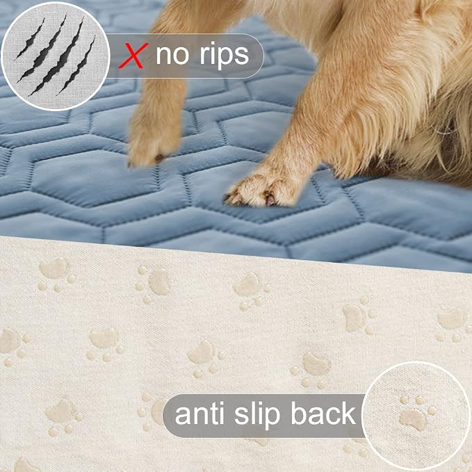 Tcksstex Waterproof and Anti-Slip Dog Bed Cover and Pet Blanket Sofa Pet Bed Mat ，car Incontinence Mattress Protectors Furniture Couch Cover for Most Cats Dogs, Pets （82x82- Stoneblue）