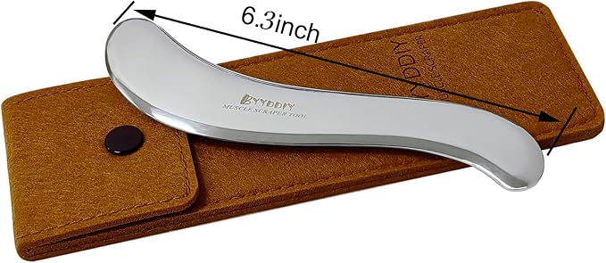 BYYDDIY 6.3 inch Non-Magnetic 304Stainless Steel Gua Sha Tool & Muscle Scraper Tool & Gua Sha Facial Tools (S.S)