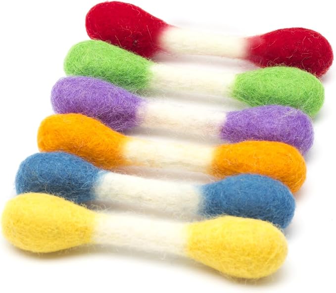 Glaciart One MINI Swabs Cat Toys with Catnip - 6 Pk | Durable for Chew, Cute Cat Toys Interactive Kitty for Boredom, Exercise, & Play | Filled w/Organic Catnip for Anxiety & as Digestive Aid