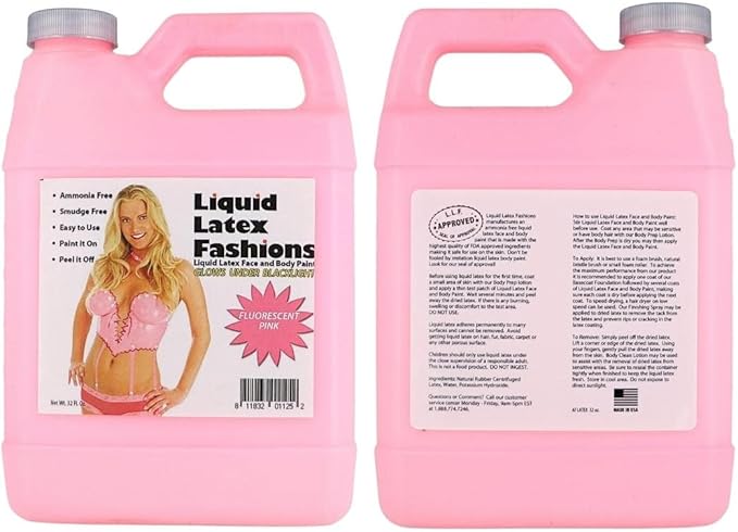 Ammonia Free Liquid Latex Body Paint - 32oz Fluorescent Pink