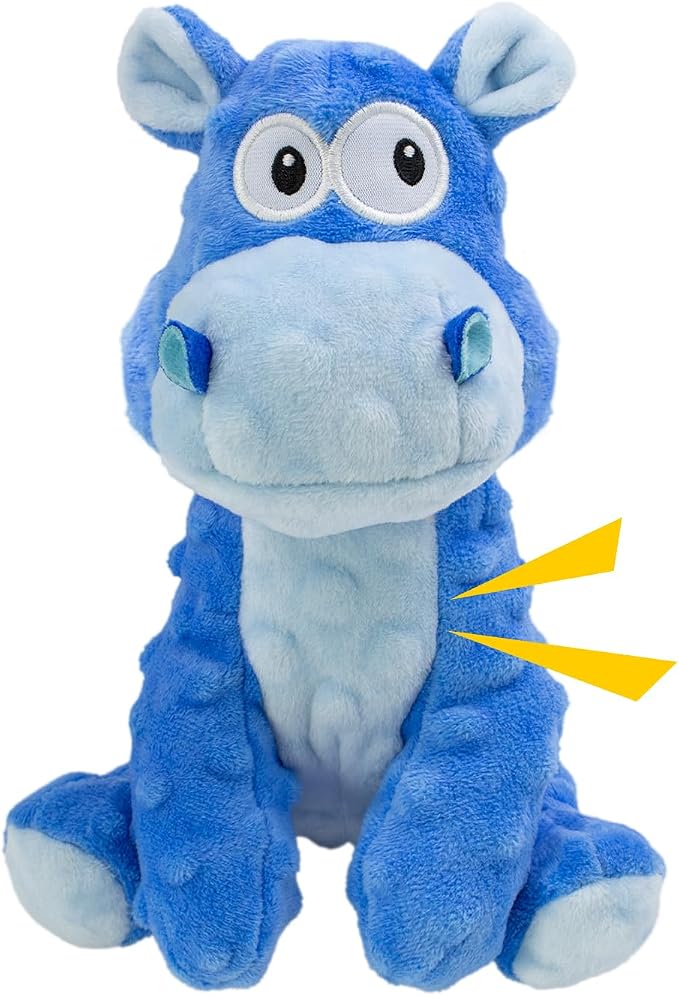 Squeaky Stuffed Dog Toys, Chew Hippo for Large Medium Small Breeds